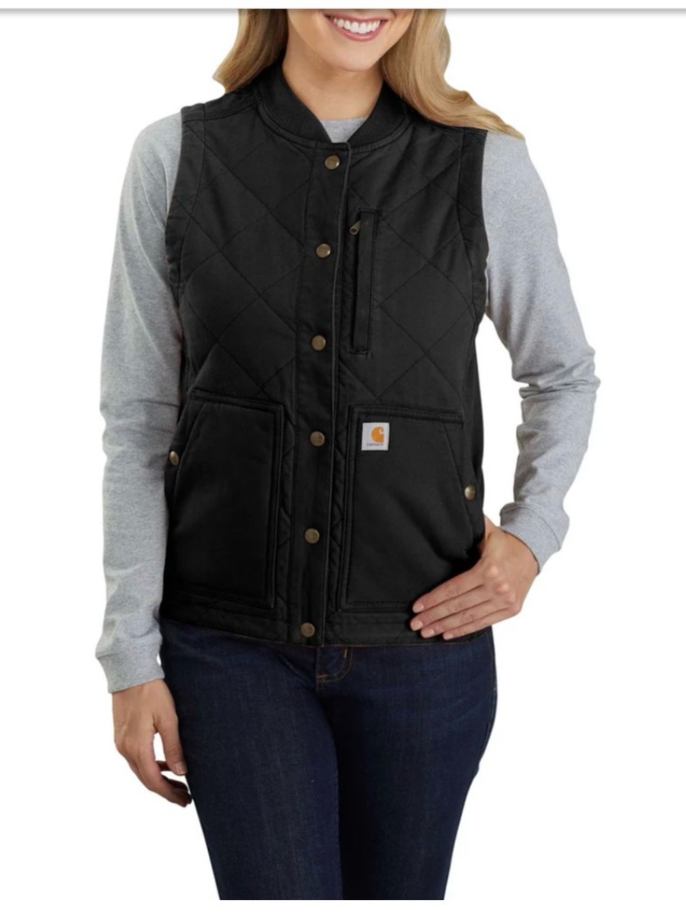 NWOT - Carhartt - RUGGED FLEX® RELAXED FIT CANVAS INSULATED VEST - Black